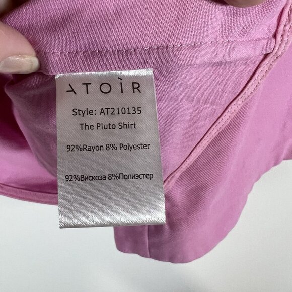 Atoir The Pluto Shirt Cropped Button Up Pink Top Women’s Size 2 asymmetrical - Picture 6 of 7